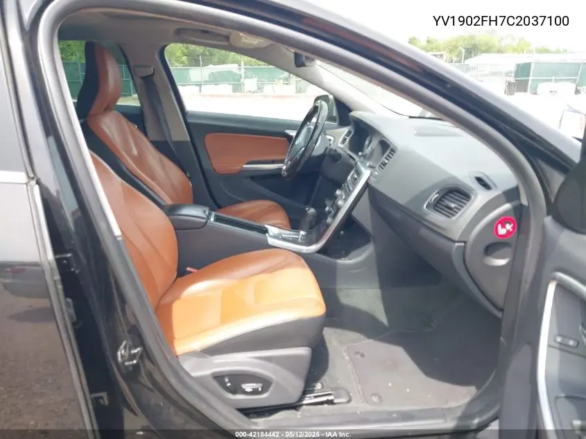 2012 Volvo S60 T6 VIN: YV1902FH7C2037100 Lot: 42184442