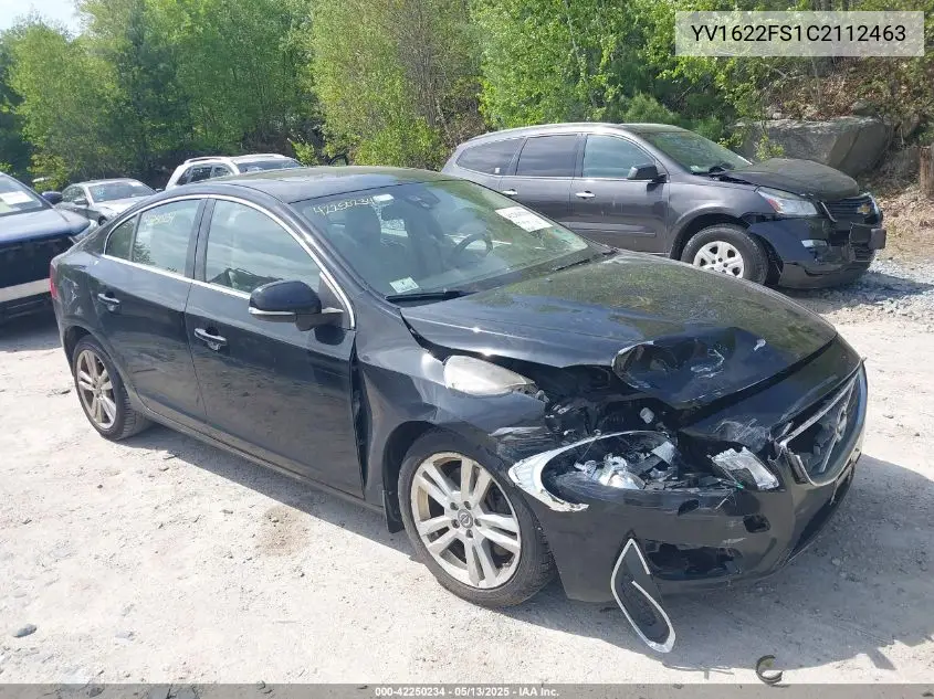 2012 Volvo S60 T5 VIN: YV1622FS1C2112463 Lot: 42250234