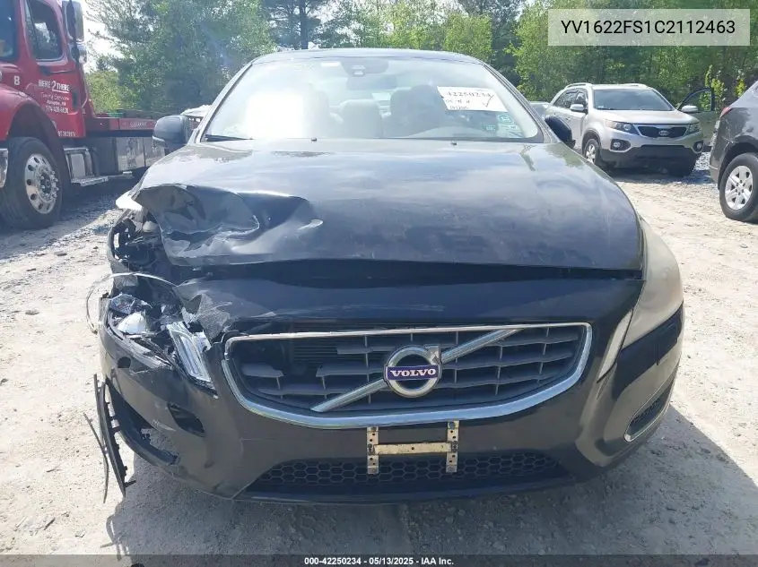 2012 Volvo S60 T5 VIN: YV1622FS1C2112463 Lot: 42250234
