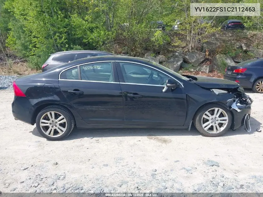 2012 Volvo S60 T5 VIN: YV1622FS1C2112463 Lot: 42250234