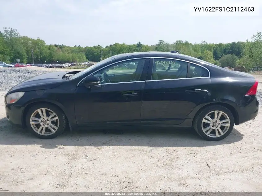2012 Volvo S60 T5 VIN: YV1622FS1C2112463 Lot: 42250234