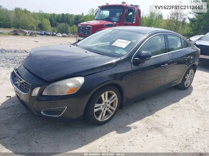 2012 Volvo S60 T5 VIN: YV1622FS1C2112463 Lot: 42250234