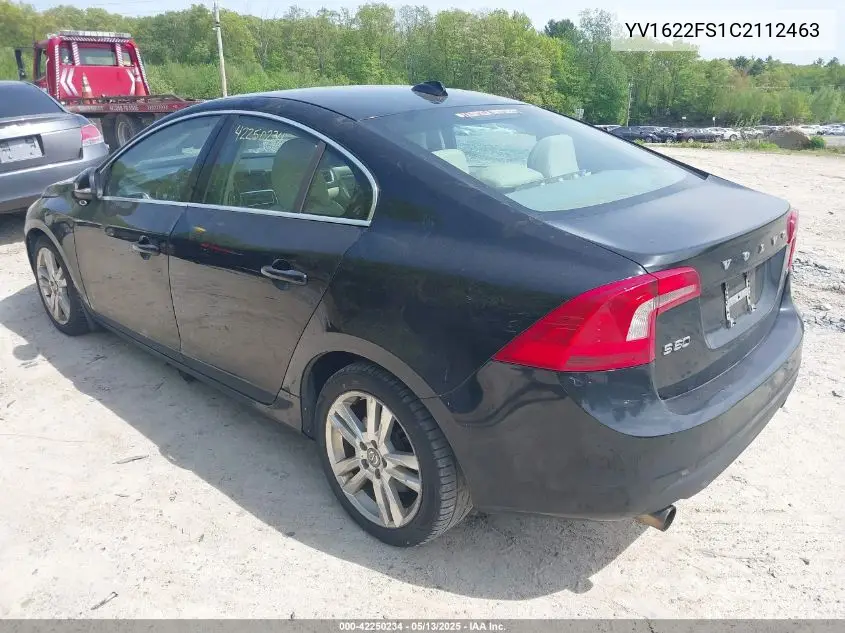 2012 Volvo S60 T5 VIN: YV1622FS1C2112463 Lot: 42250234