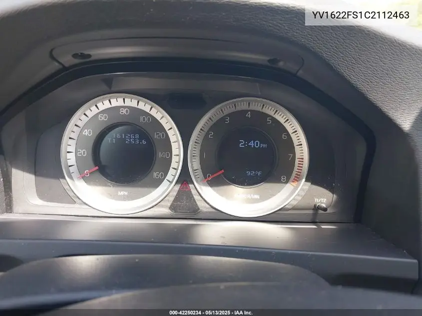 2012 Volvo S60 T5 VIN: YV1622FS1C2112463 Lot: 42250234