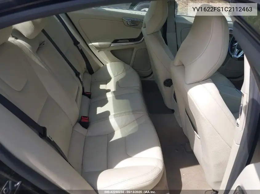2012 Volvo S60 T5 VIN: YV1622FS1C2112463 Lot: 42250234