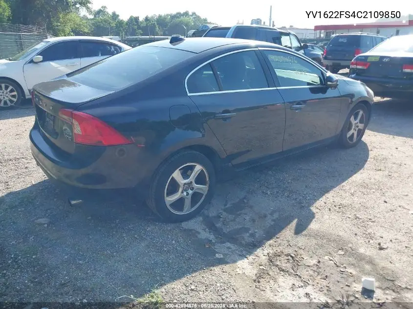 2012 Volvo S60 T5 VIN: YV1622FS4C2109850 Lot: 42594576