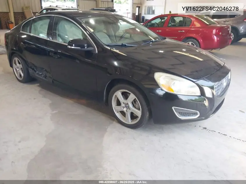 2012 Volvo S60 T5 VIN: YV1622FS4C2046278 Lot: 42596507
