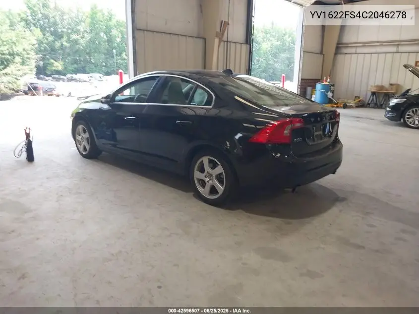 2012 Volvo S60 T5 VIN: YV1622FS4C2046278 Lot: 42596507