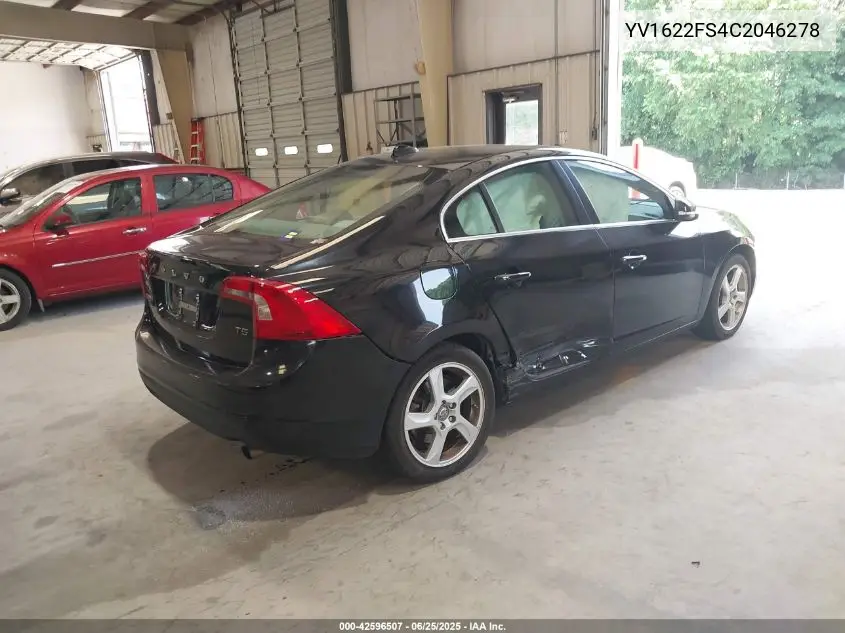 2012 Volvo S60 T5 VIN: YV1622FS4C2046278 Lot: 42596507