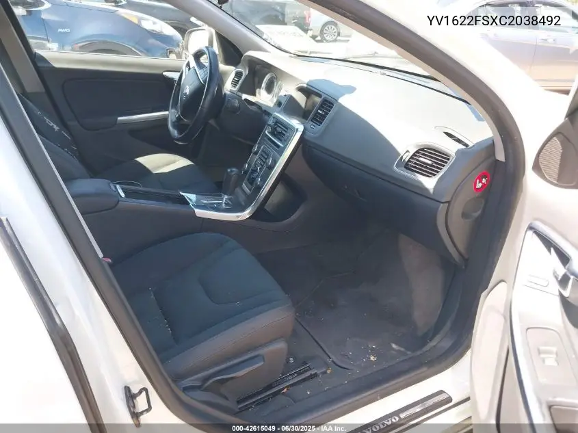 2012 Volvo S60 T5 VIN: YV1622FSXC2038492 Lot: 42615049
