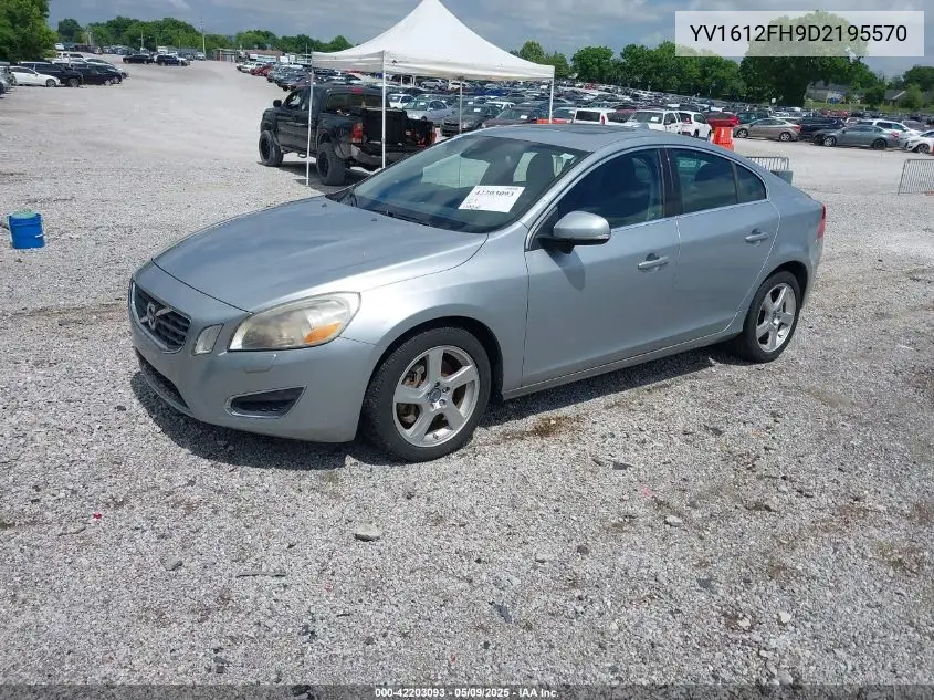 2013 Volvo S60 T5 VIN: YV1612FH9D2195570 Lot: 42203093