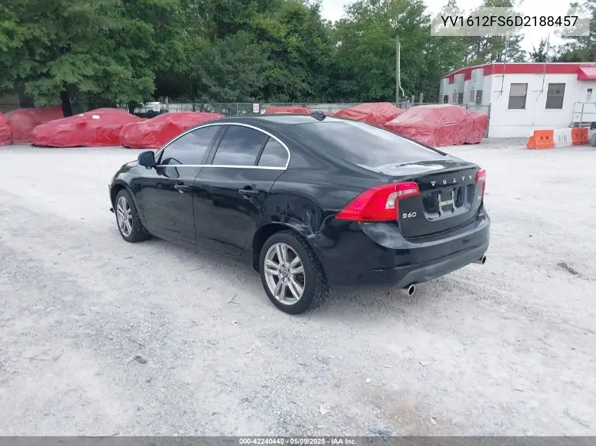 2013 Volvo S60 T5 VIN: YV1612FS6D2188457 Lot: 42240440