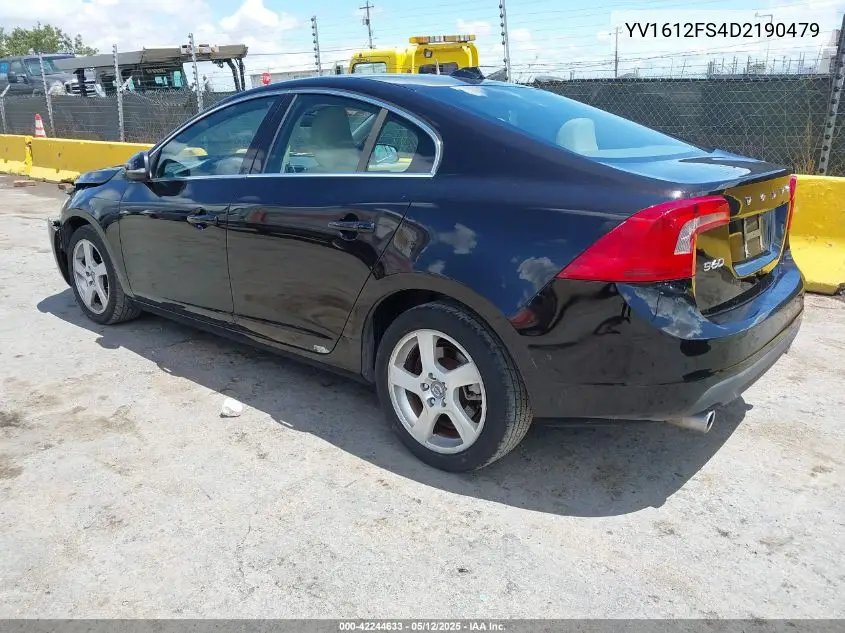 2013 Volvo S60 T5 VIN: YV1612FS4D2190479 Lot: 42244633