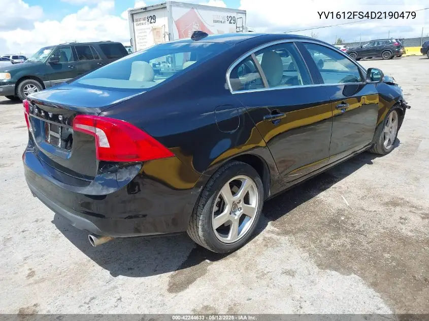 2013 Volvo S60 T5 VIN: YV1612FS4D2190479 Lot: 42244633