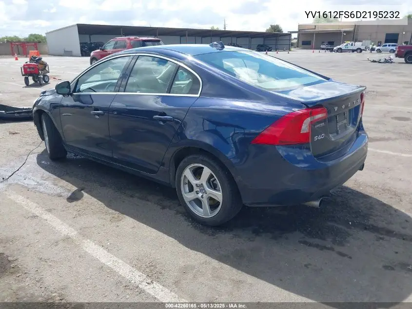2013 Volvo S60 T5 Platinum VIN: YV1612FS6D2195232 Lot: 42260165