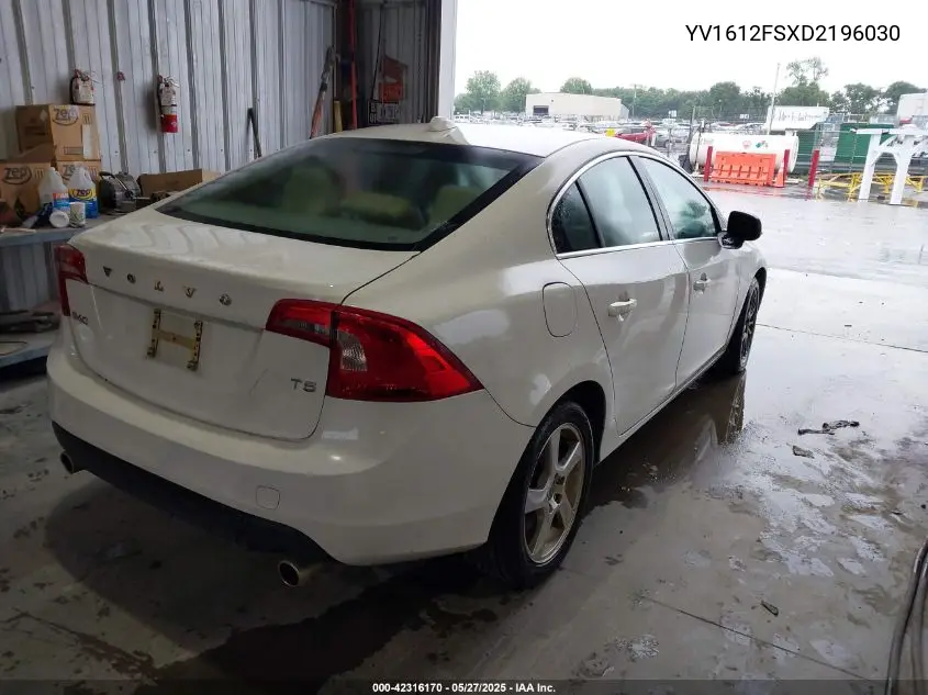 2013 Volvo S60 T5 VIN: YV1612FSXD2196030 Lot: 42316170