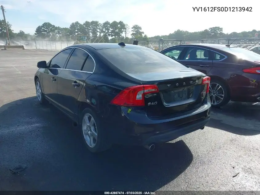 2013 Volvo S60 T5/T5 Platinum/T5 Premier/T5 Premier Plus VIN: YV1612FS0D1213942 Lot: 42667474