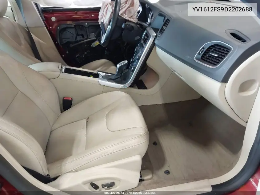 2013 Volvo S60 T5/T5 Platinum/T5 Premier/T5 Premier Plus VIN: YV1612FS9D2202688 Lot: 42709073