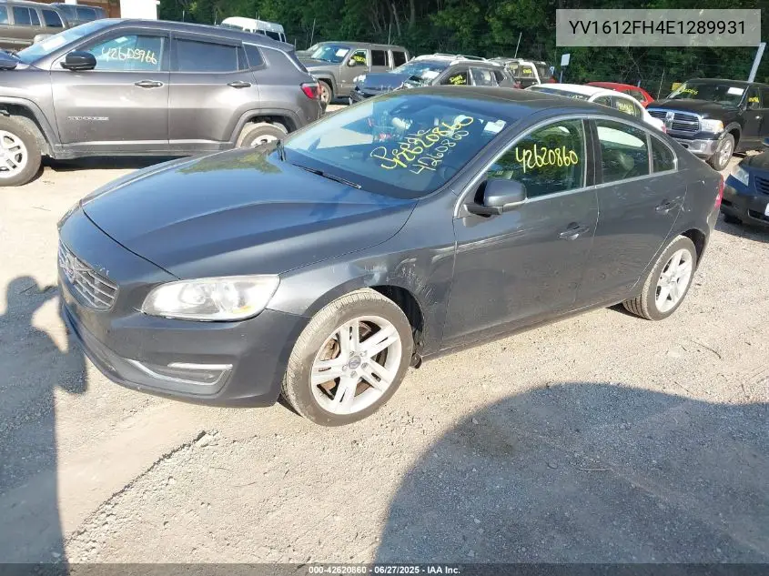 2014 Volvo S60 T5 VIN: YV1612FH4E1289931 Lot: 42620860