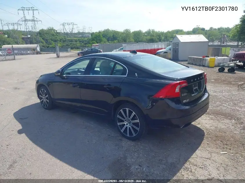 2015 Volvo S60 T5 Premier VIN: YV1612TB0F2301780 Lot: 42229293