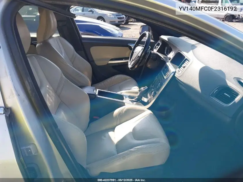 2015 Volvo S60 T5 Premier Plus VIN: YV140MFC0F2316192 Lot: 42237991