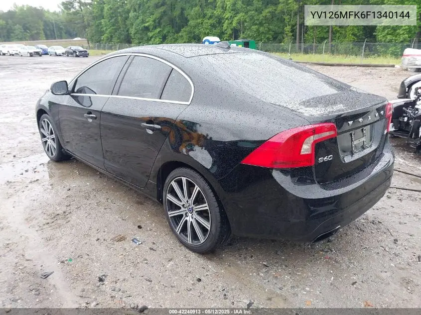 yv126mfk6f1340144 YV126MFK6F1340144 2015 Volvo S60 T5 Premier