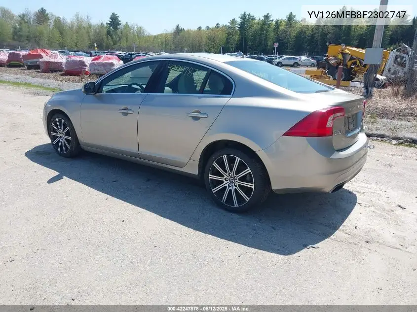 2015 Volvo S60 T5 Premier VIN: YV126MFB8F2302747 Lot: 42247878