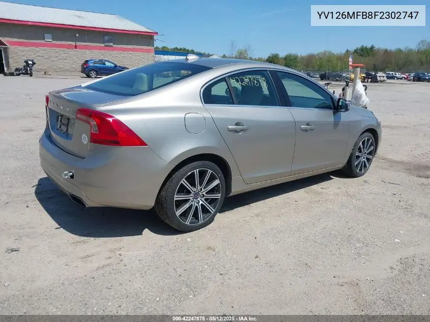 2015 Volvo S60 T5 Premier VIN: YV126MFB8F2302747 Lot: 42247878
