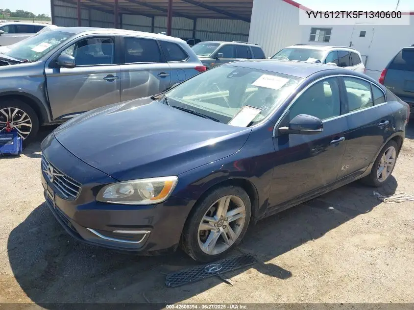 2015 Volvo S60 T5 Premier VIN: YV1612TK5F1340600 Lot: 42608394