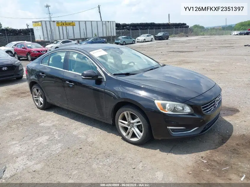 2015 Volvo S60 T5 Premier VIN: YV126MFKXF2351397 Lot: 42635909