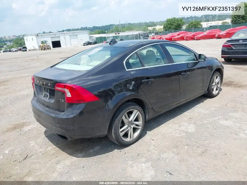 2015 Volvo S60 T5 Premier VIN: YV126MFKXF2351397 Lot: 42635909