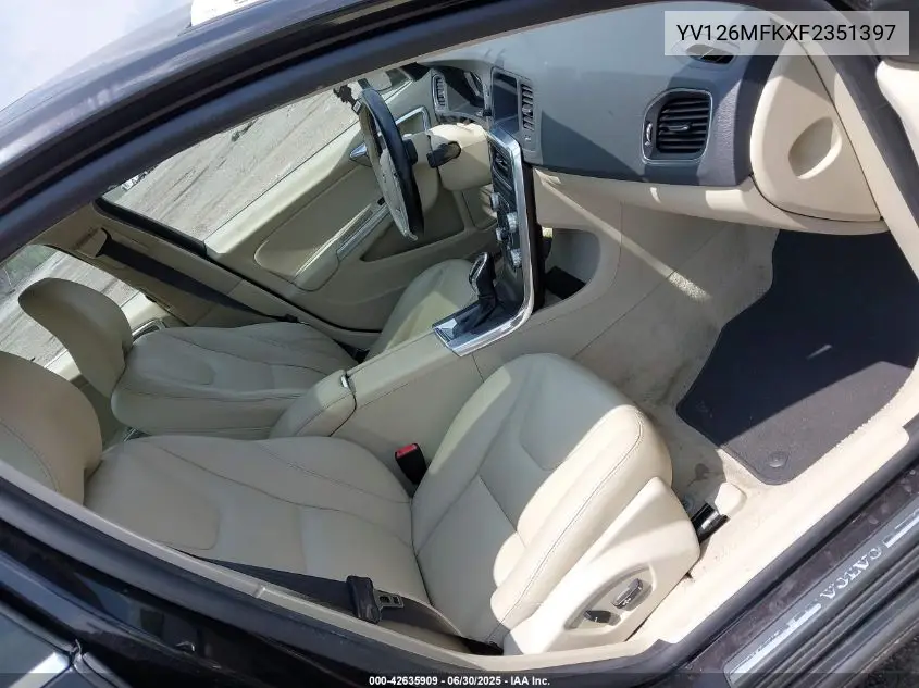 2015 Volvo S60 T5 Premier VIN: YV126MFKXF2351397 Lot: 42635909