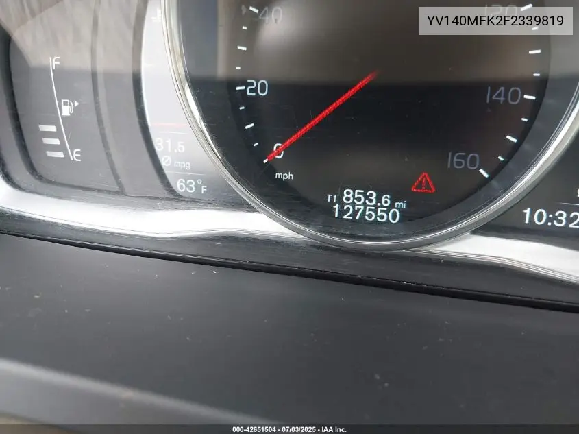 2015 Volvo S60 T5 Premier VIN: YV140MFK2F2339819 Lot: 42651504