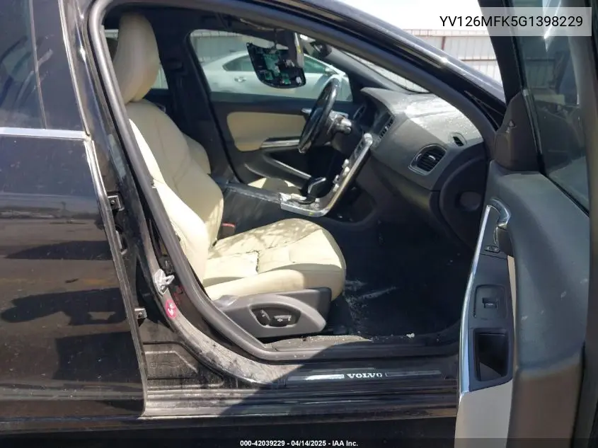 2016 Volvo S60 T5 Drive-E Premier VIN: YV126MFK5G1398229 Lot: 42039229
