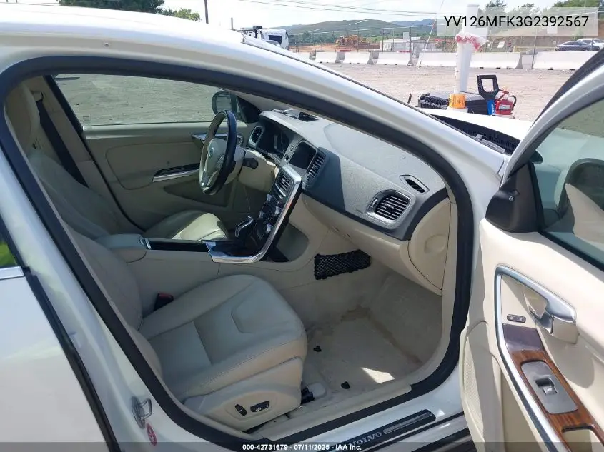 2016 Volvo S60 T5 Drive-E Premier VIN: YV126MFK3G2392567 Lot: 42731679