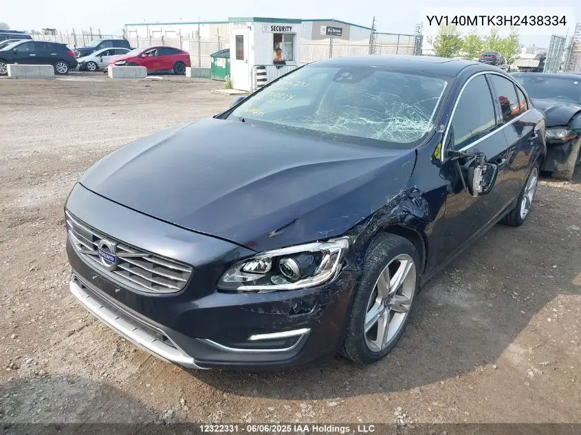 2017 Volvo S60 Premier VIN: YV140MTK3H2438334 Lot: 12322331