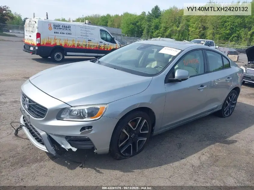 2017 Volvo S60 T5 Dynamic VIN: YV140MTLXH2420132 Lot: 42241376