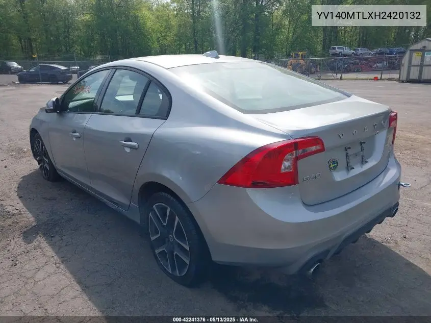2017 Volvo S60 T5 Dynamic VIN: YV140MTLXH2420132 Lot: 42241376