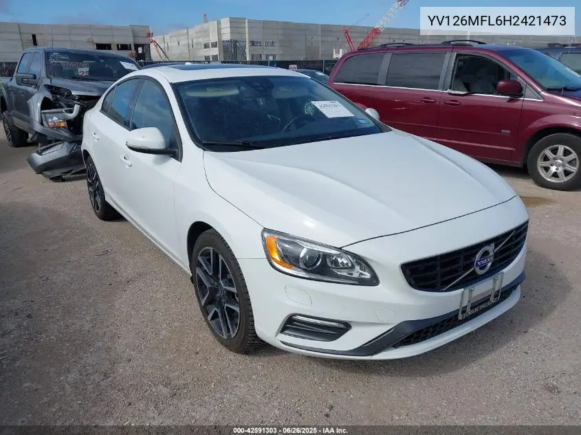 2017 Volvo S60 T5 Dynamic VIN: YV126MFL6H2421473 Lot: 42591303