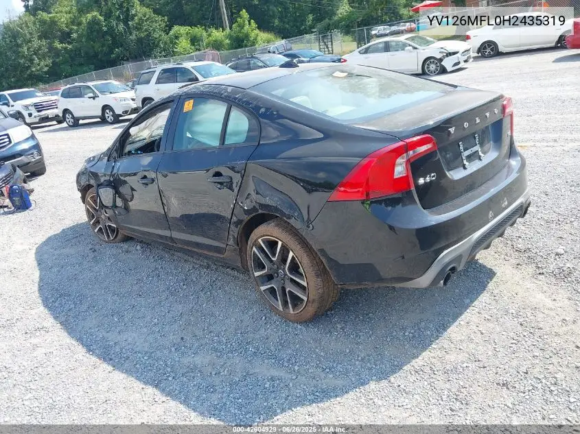 2017 Volvo S60 T5 Dynamic VIN: YV126MFL0H2435319 Lot: 42604929