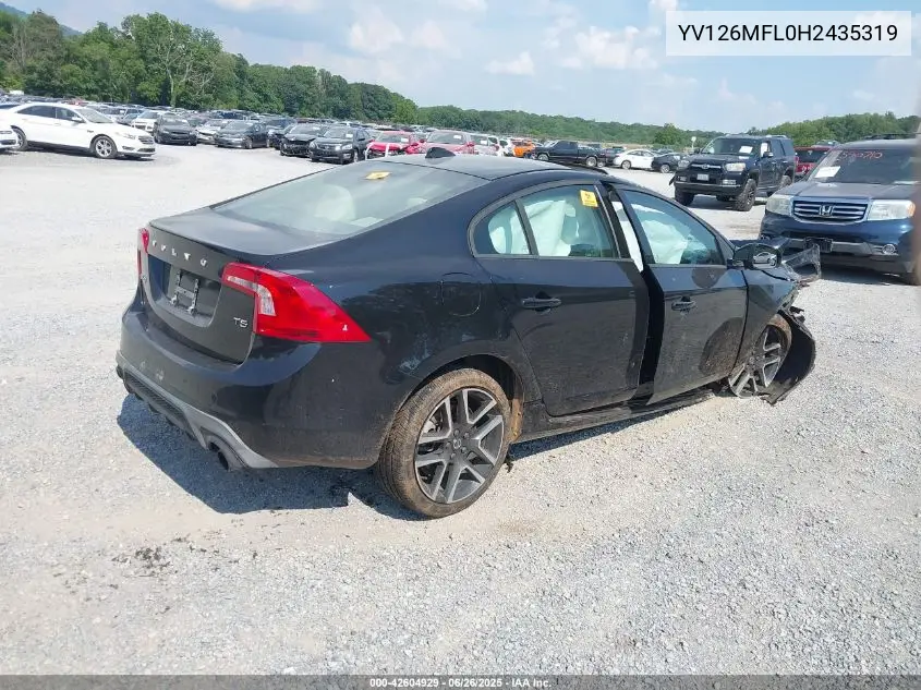 2017 Volvo S60 T5 Dynamic VIN: YV126MFL0H2435319 Lot: 42604929