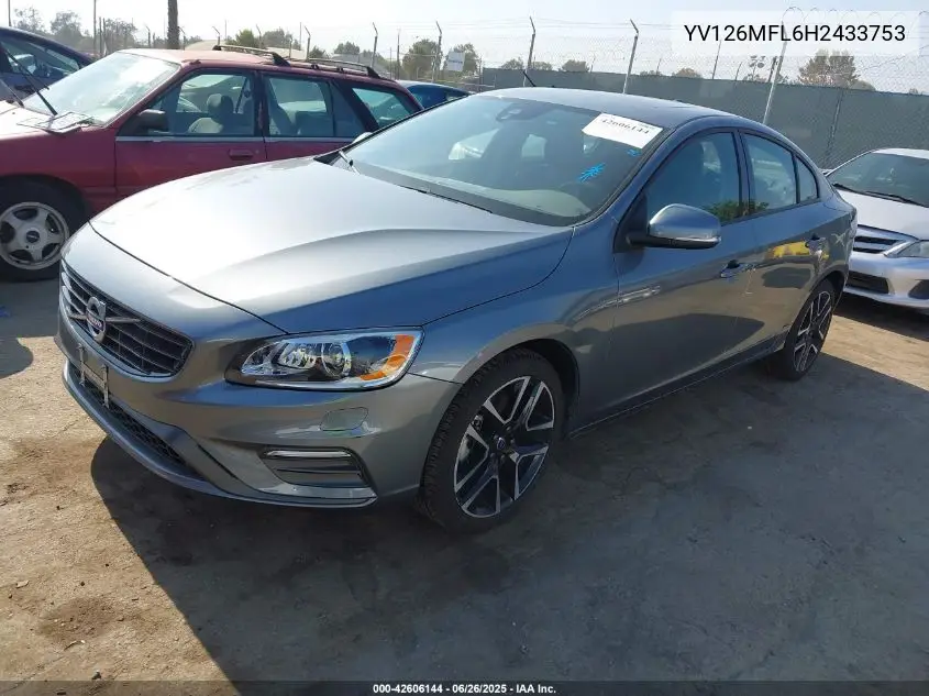 2017 Volvo S60 T5 Dynamic VIN: YV126MFL6H2433753 Lot: 42606144