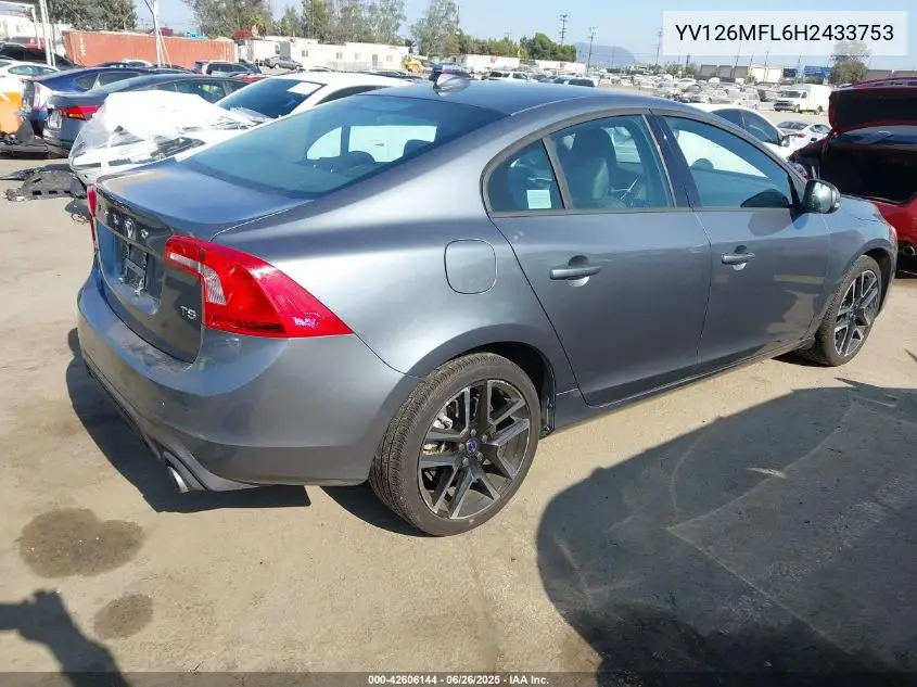 2017 Volvo S60 T5 Dynamic VIN: YV126MFL6H2433753 Lot: 42606144