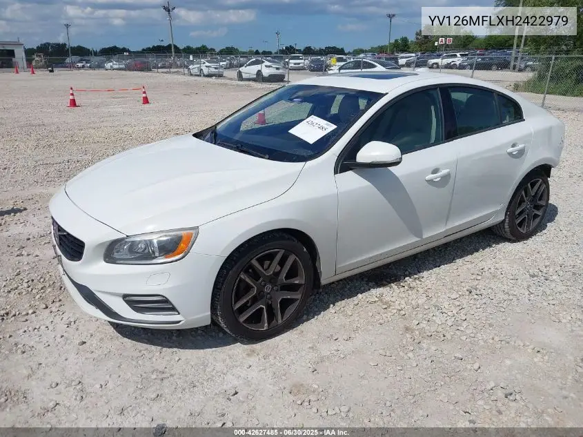 2017 Volvo S60 T5 Dynamic VIN: YV126MFLXH2422979 Lot: 42627485