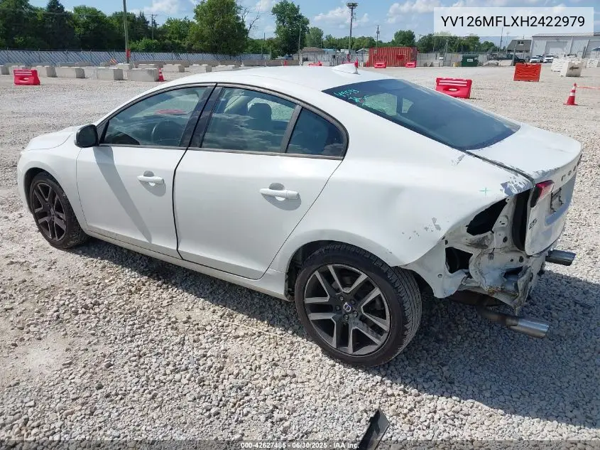 2017 Volvo S60 T5 Dynamic VIN: YV126MFLXH2422979 Lot: 42627485