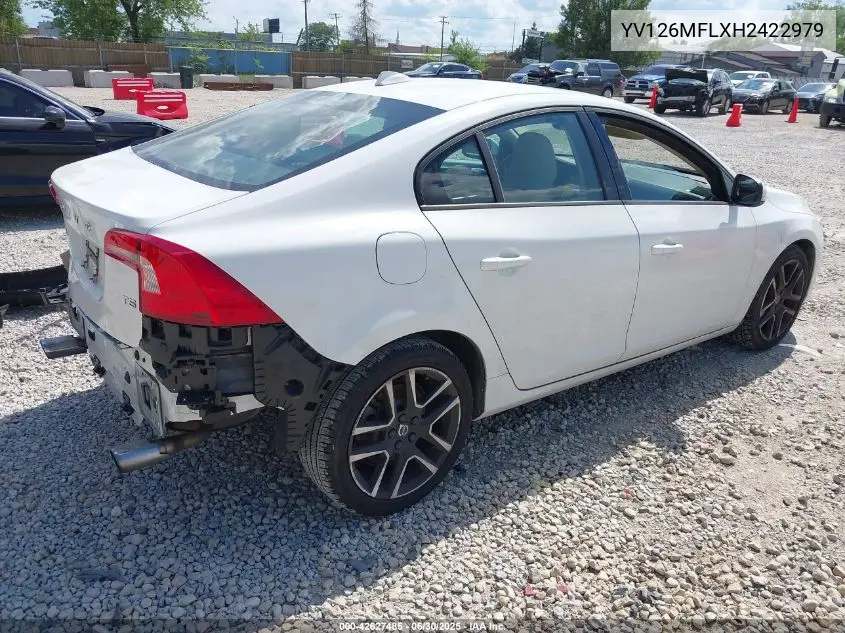 2017 Volvo S60 T5 Dynamic VIN: YV126MFLXH2422979 Lot: 42627485