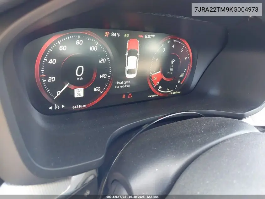 2019 Volvo S60 T6 R-Design VIN: 7JRA22TM9KG004973 Lot: 42617733