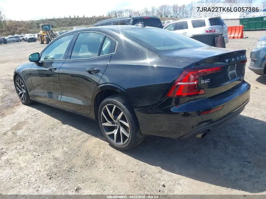 2020 Volvo S60 T6 Momentum VIN: 7JRA22TK6LG057386 Lot: 42066693