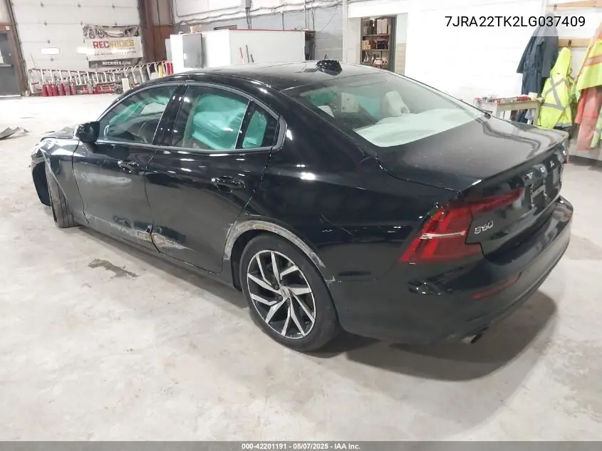 2020 Volvo S60 T6 Momentum VIN: 7JRA22TK2LG037409 Lot: 42201191