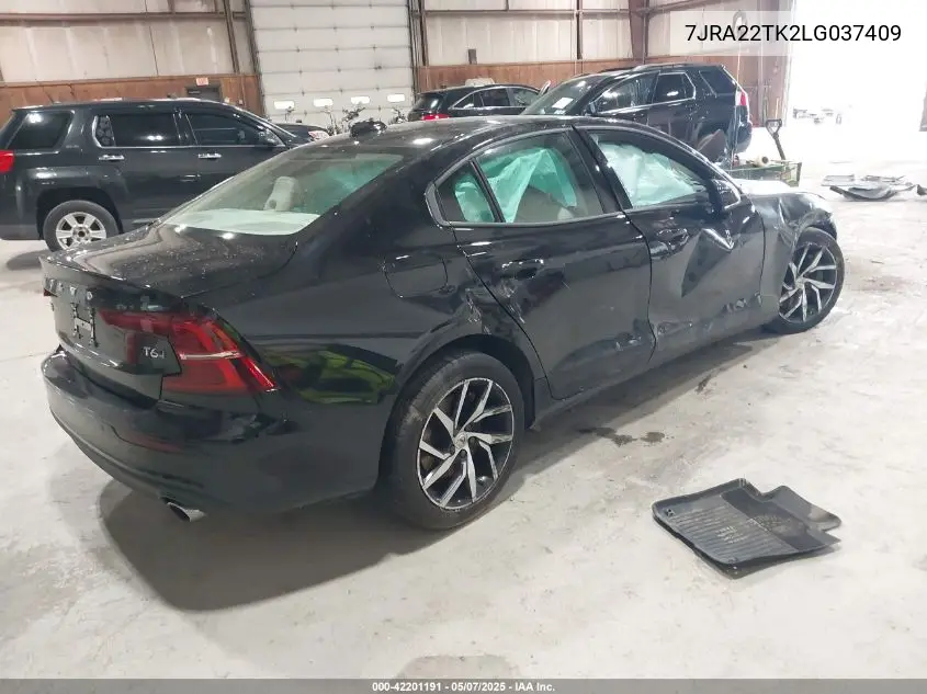 2020 Volvo S60 T6 Momentum VIN: 7JRA22TK2LG037409 Lot: 42201191